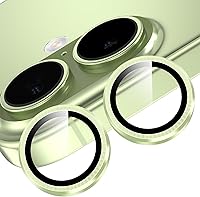 Vista 31 de YWXTW Protector de lente de cámara para iPhone 15/15 Plus/16e/ 17e, anillo de metal antiarañazos individual protector de pantalla de vidrio templado