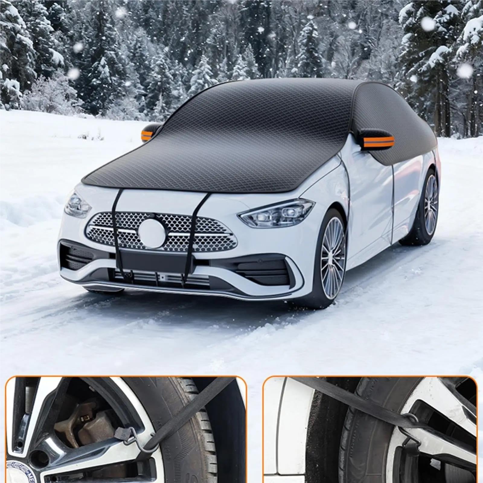 Protezione Antighiaccio per Finestrino del Veicolo per Parabrezza per Auto, Copertura per Neve, per Parcheggio Invernale All'aperto Copri Parabrezza Auto Inverno(L)