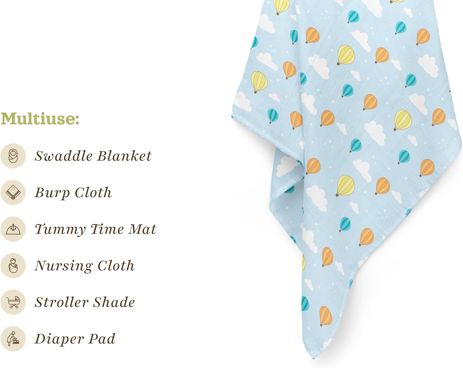 Muslin Swaddle Blankets, Soft Breathable Cozy Baby Blankets for Newborn Boys and Girls, 47” X 47“, 2 Pack Receiving Swaddles, 70% Viscose from Bamboo 30% Cotton (Little Explorers) - Image 4