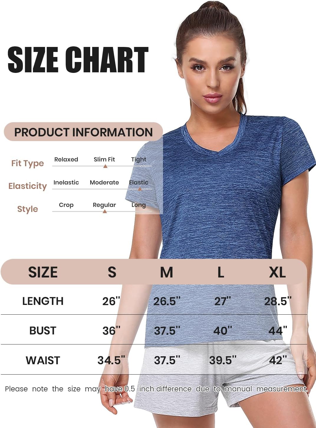 5-Pack Women's Short Sleeve Dry Fit T-Shirt Moisture Wicking Athletic V-Neck Tee - Image 6