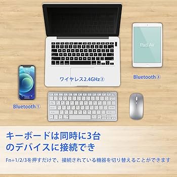 Amazon | Bluetoothキーボードマウスセット 2.4GHz USB