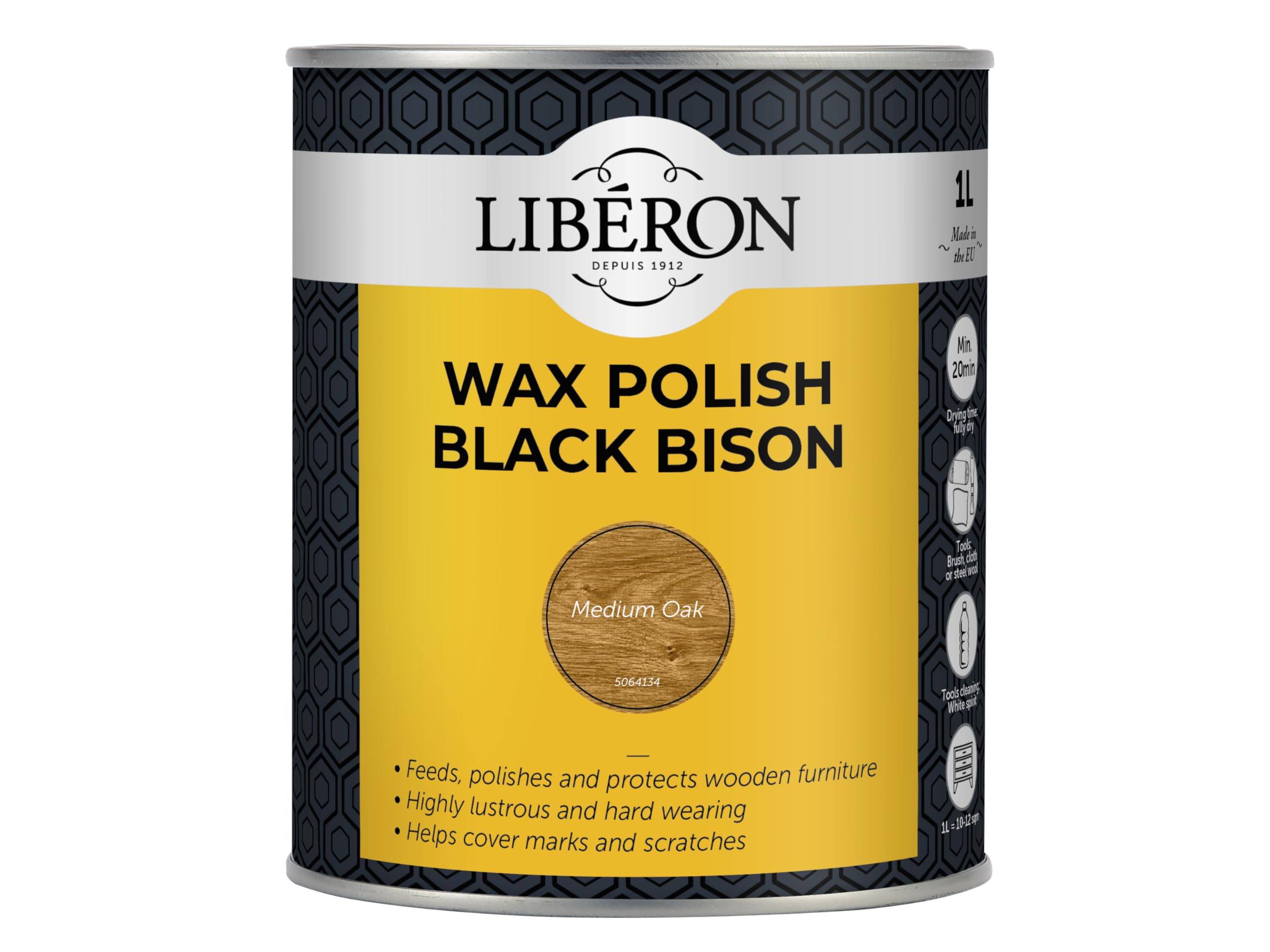LIBERON Black Bison Wax Paste 1KG Medium Oak
