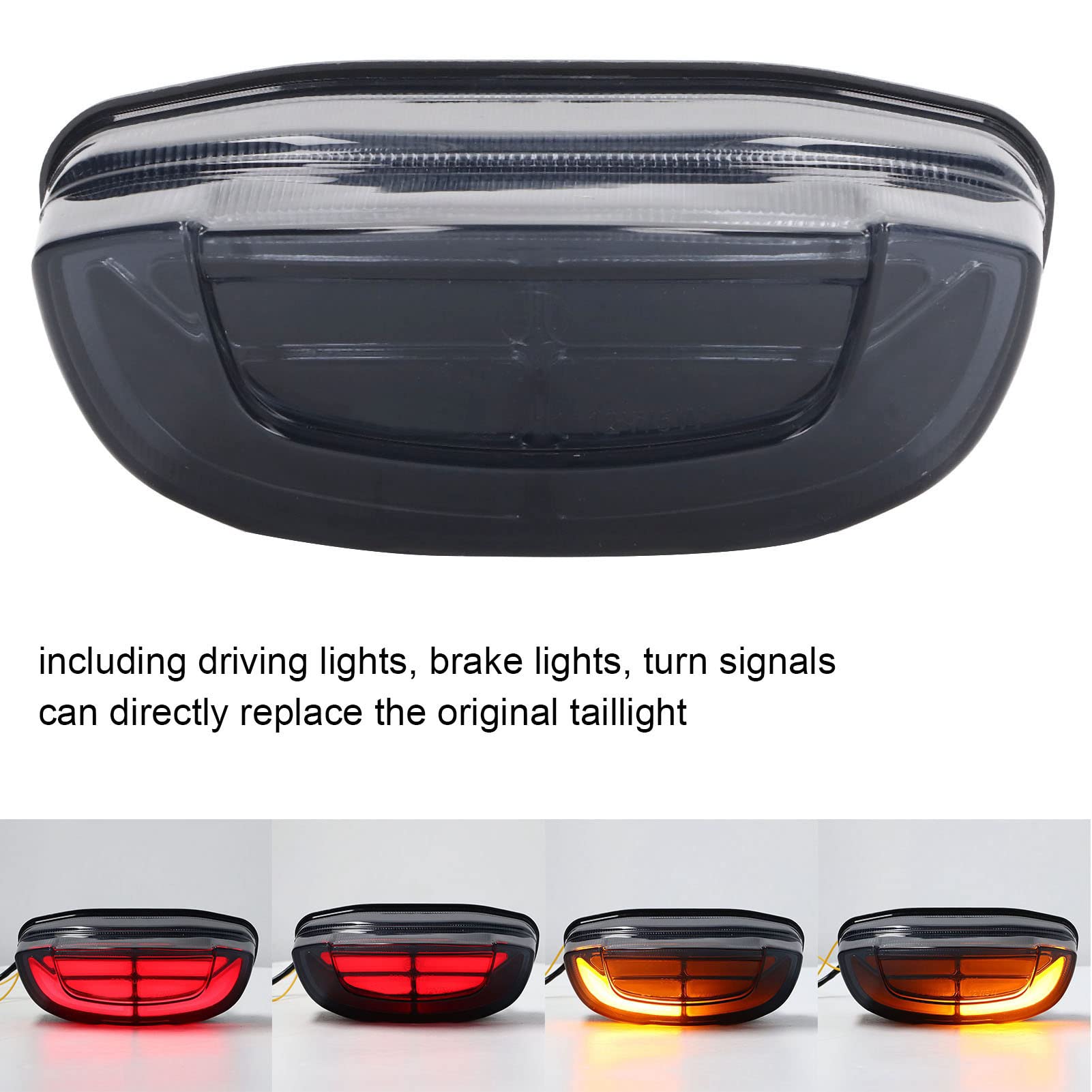 Feu Arrière LED Pour Moto Honda CBR/CB 650R 300R 250R 150R (2018-2022) - IP67, Haute Luminosité, Noirci - 2