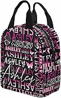 Vista 4 de InterestPrint Bolsa de almuerzo personalizada con nombre, lonchera de mariposa rosa degradada, regalo personalizado para nieta, nieto, sobrino