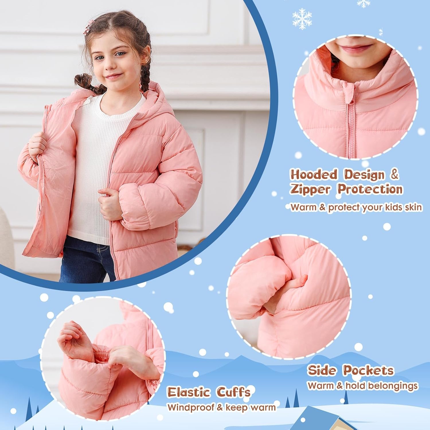 Vieille Toddler Winter Coat Girls Boys Puffer Jacket Lightweight Kids Down Alternative Outerwear 2-6 Years - Image 7