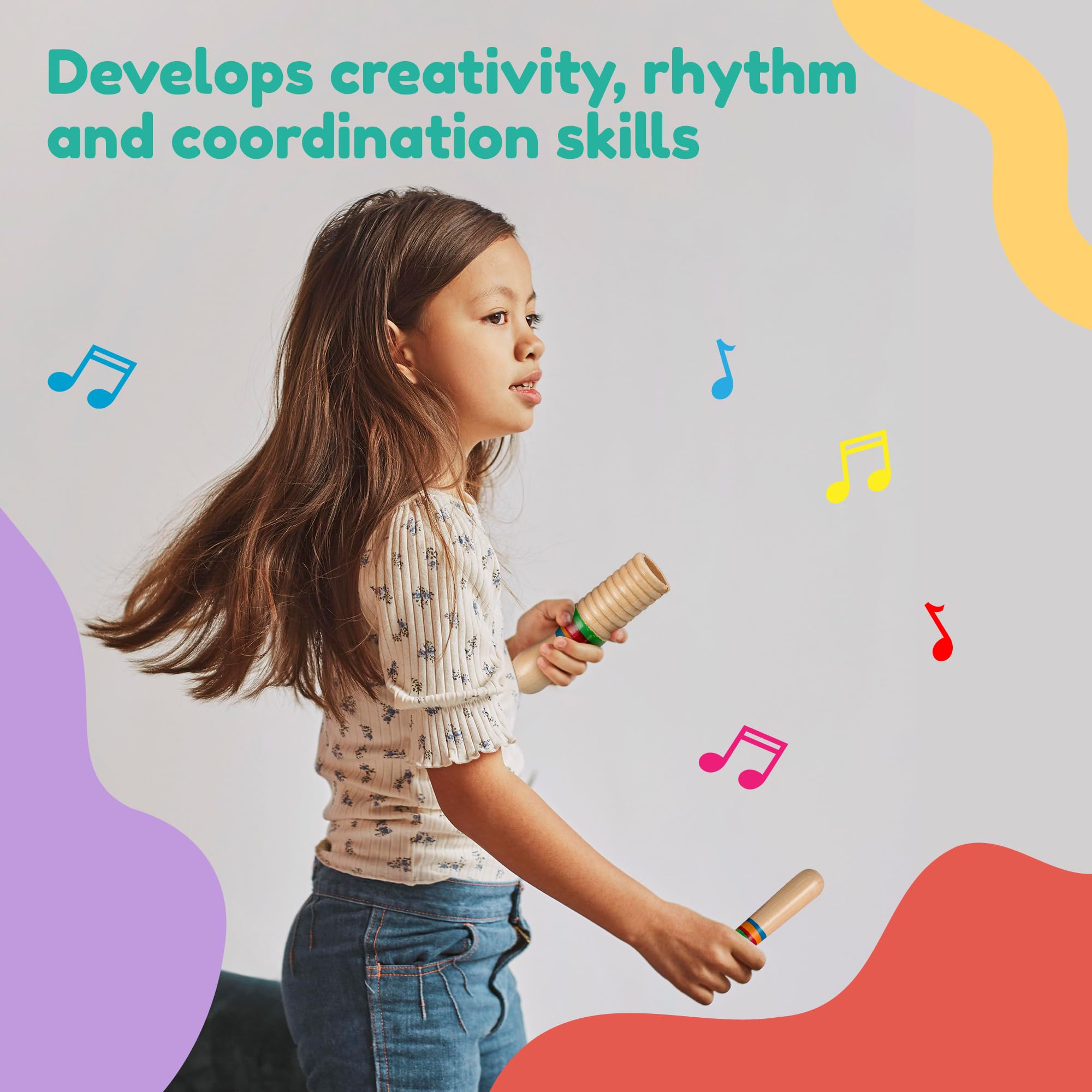 Stoie’s Strumenti Musicali per Bambini – 34 Strumenti a Percussione in Legno, con Xilofono, Tamburello, Maracas, Giocattoli Musicali Montessori per Bambini 3-5 Anni