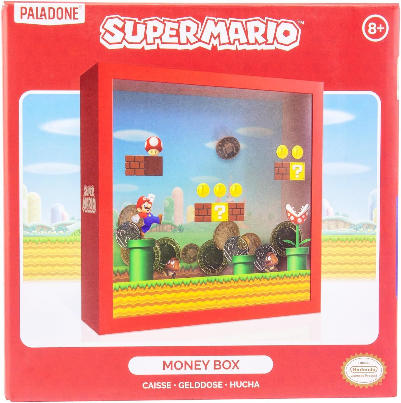 Super Mario Arcade Money Box - Officially Licensed Nintendo Mario Bros Piggy Bank for Cash Savings, Gift for Kids, Bedroom Decor | Paladone
