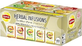 Amazon.co.jp: リプトン ハーブティー 5種アソート ティーバッグ [紅茶 ノンカフェイン] ×60袋 : 食品・飲料・お酒
