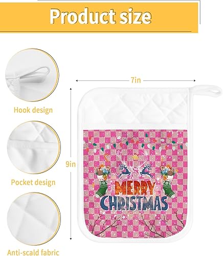 Miniatura 10 de Juego de 4 agarraderas de trigo otoñal para cocina, antideslizantes y aislantes de calor, juego de agarraderas de tela de toalla con bolsillo,