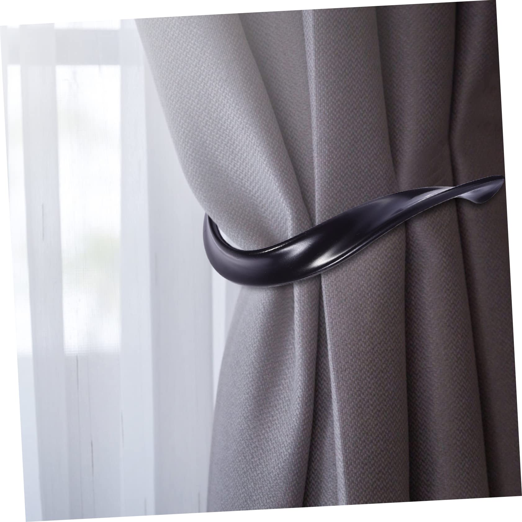 MAGICLULU 2 Ensembles Crochet De Rideau Supports De Tringle À Rideau Robustes Crochets De Suspension Utiles Crochet Robuste Rideau D'armoire Cintre Alliage D'aluminium Black 2 Pièces * 2