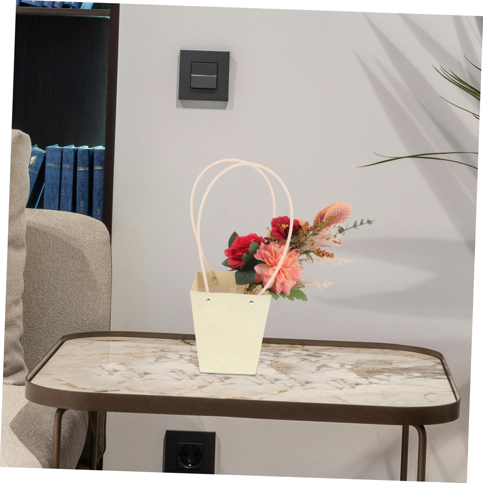 Generico 10 Pezzi Sacchetti Per Bouquet Di Fiori Con Manico Per Composizioni Floreali, Confezioni Ed Espositori Floreali, Scatole Per Bouquet Di Fiori, Sacchetto in Carta