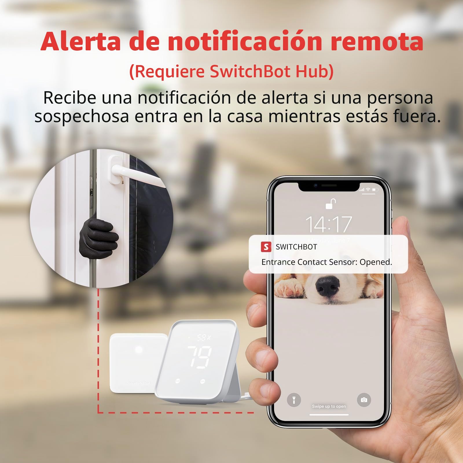 SwitchBot Sistema inalámbrico de Seguridad para el hogar, Detector de interruptores de Puertas y Ventanas con Alarma, añade SwitchBot Hub para Hacerlo Compatible con Alexa (3)