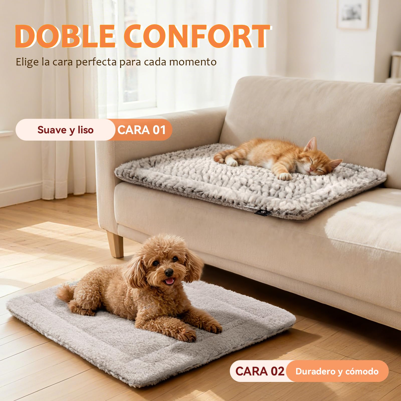 Mora Pets Manta térmica para Gatos Manta autocalentable para Gatos y Perros Cama termica sin Electricidad y baterías cojín de Calor Lavable 70 x 46 cm