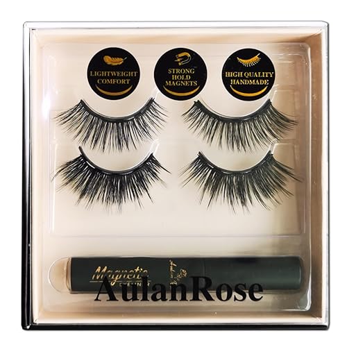 Pestañas magnéticas, pestañas magnéticas de volumen completo con delineador de ojos, 60 pestañas reutilizables de visón sintético, libres de