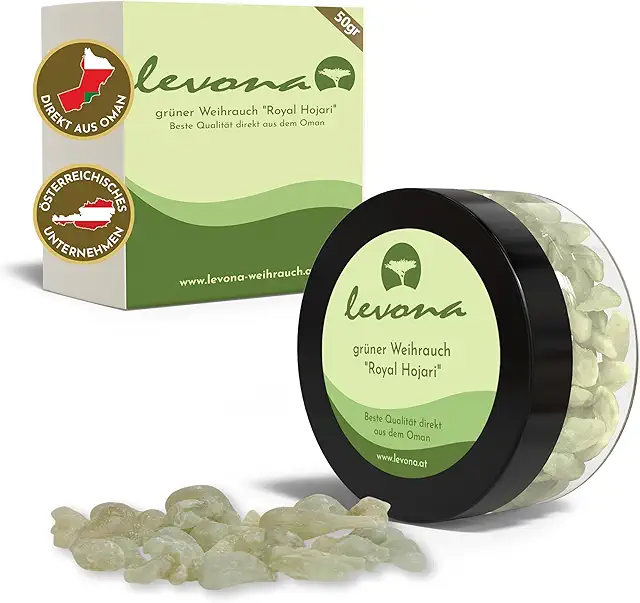 Grüner Oman Weihrauch 50g - Naturreines Räucherharz Boswellia Sacra für Räucherstövchen