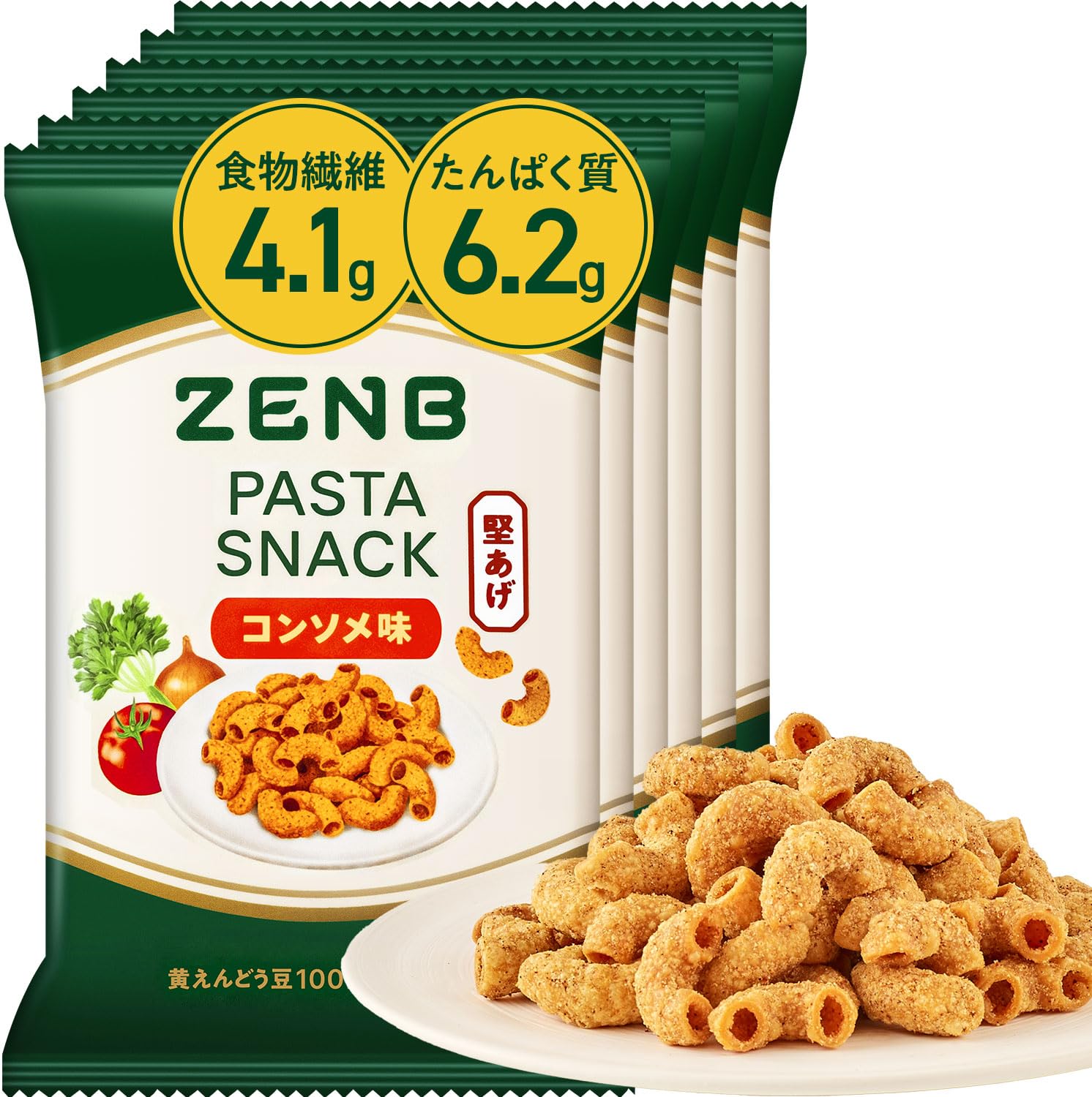 ZENB ゼンブ カリカリ 堅い 豆 パスタスナック コンソメ味の商品画像