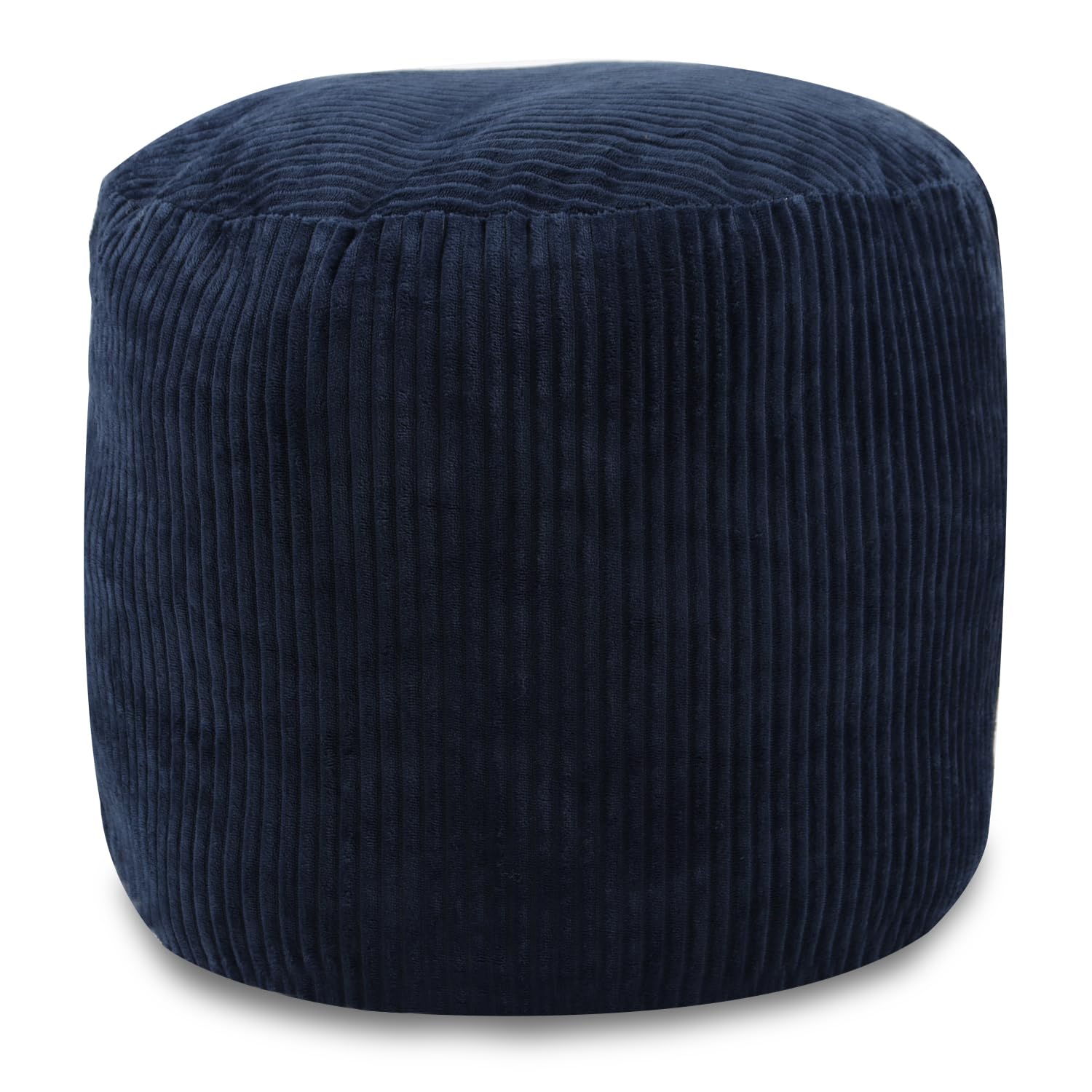 Sexysamba Round Corduroy Pouf Cover Only, 20"x 16" Unstuffed Decorative Ottoman Foot Stool Rest, Washable Storage Bean Bag Chair Floor Pouf Covers for
