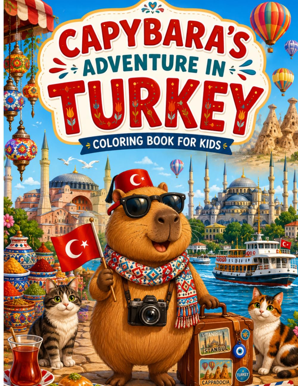 Capybara's Adventure in Turkey: Fun Coloring Book for Kids Ages 4-8 (Capybara Around the World)