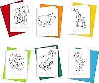 Vista 8 de Tarjetas para colorear: Happy Go Lucky Stationery Juego de 6 tarjetas para que los niños coloreen y practiquen la escritura de cartas, 100%