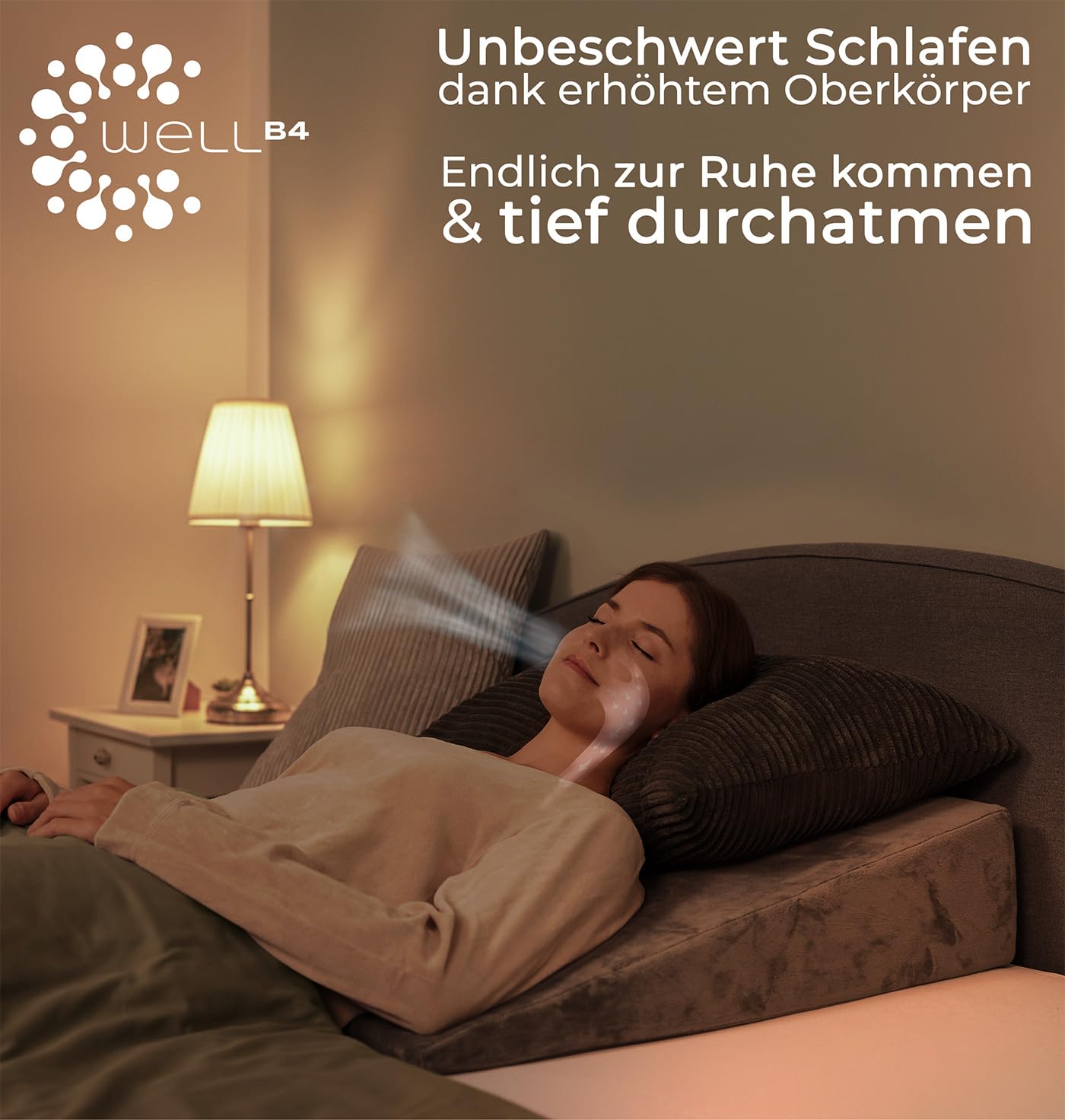 Keilkissen für Bett und Couch, Matratzenkeil, Reflux Kissen [mit 2 Liegezonen], Lesekissen zur Schlaferhöhung Rückenkissen als Bettkopfteil, Betterhöher, Rückenstützkissen, Beinkissen oder Venenkissen