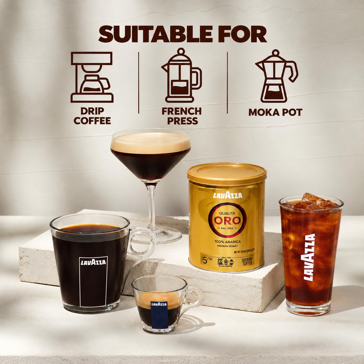 Amazon.com : Lavazza Qualità Oro Ground Coffee, Medium Roast, 100