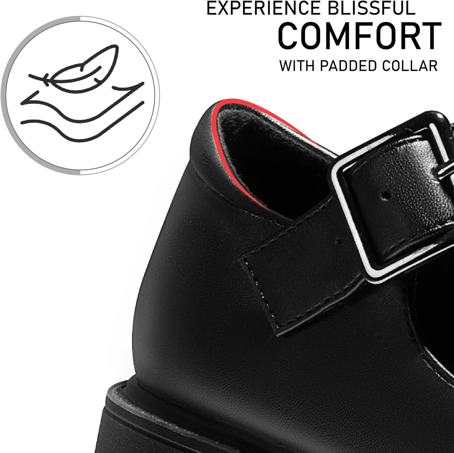 AOSPHIRAYLIAN Mary Janes Platform Mary Janes for Women Round Toe Dress Shoes for Women Ankle Strap Chunky Heel Uniform Women's Pumps - Image 5