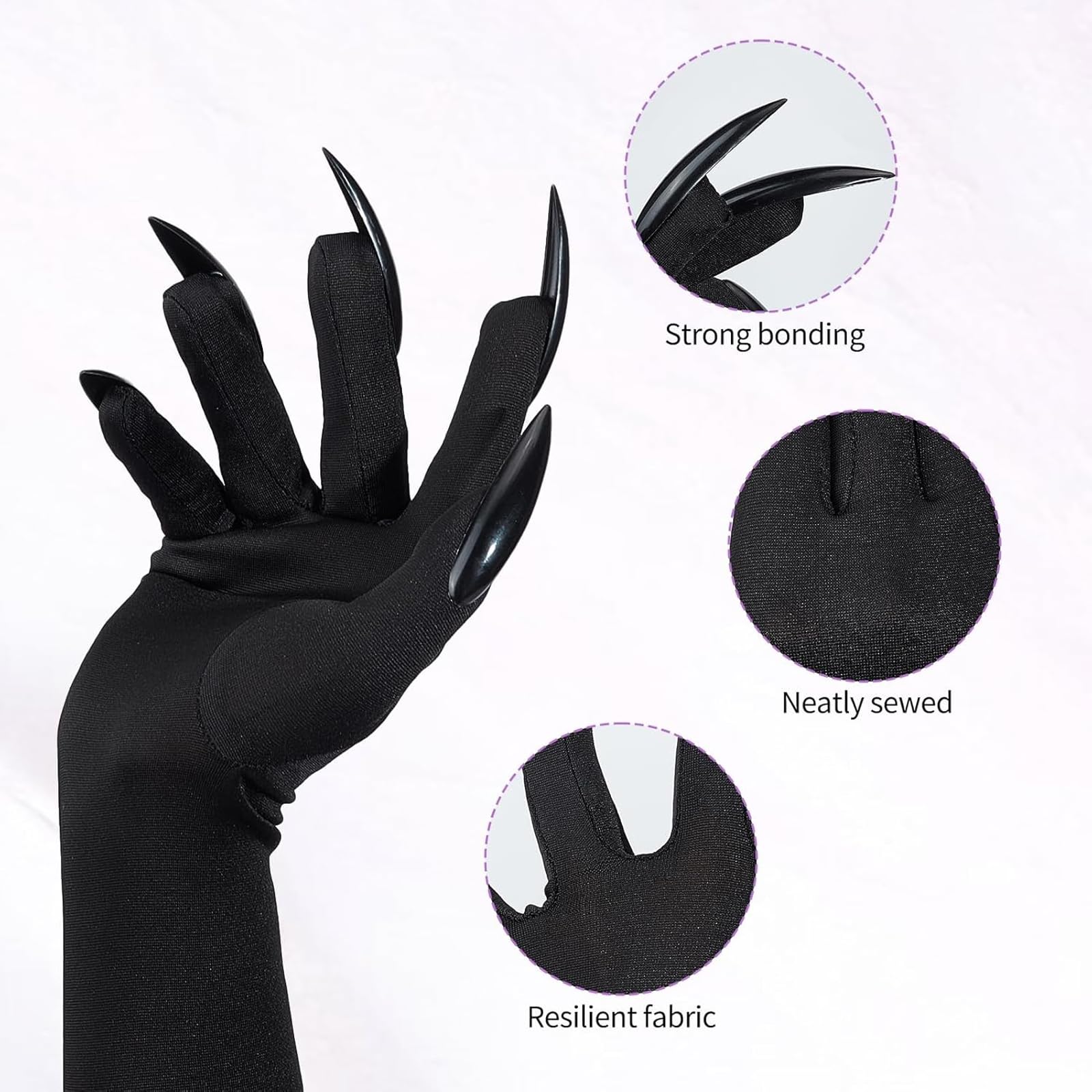 5 pcs Halloween Costume Black Cat women Accessories Set Includes Lace Cat Ear Mask, Lace Ear Headband, Gothic Choker - Image 3