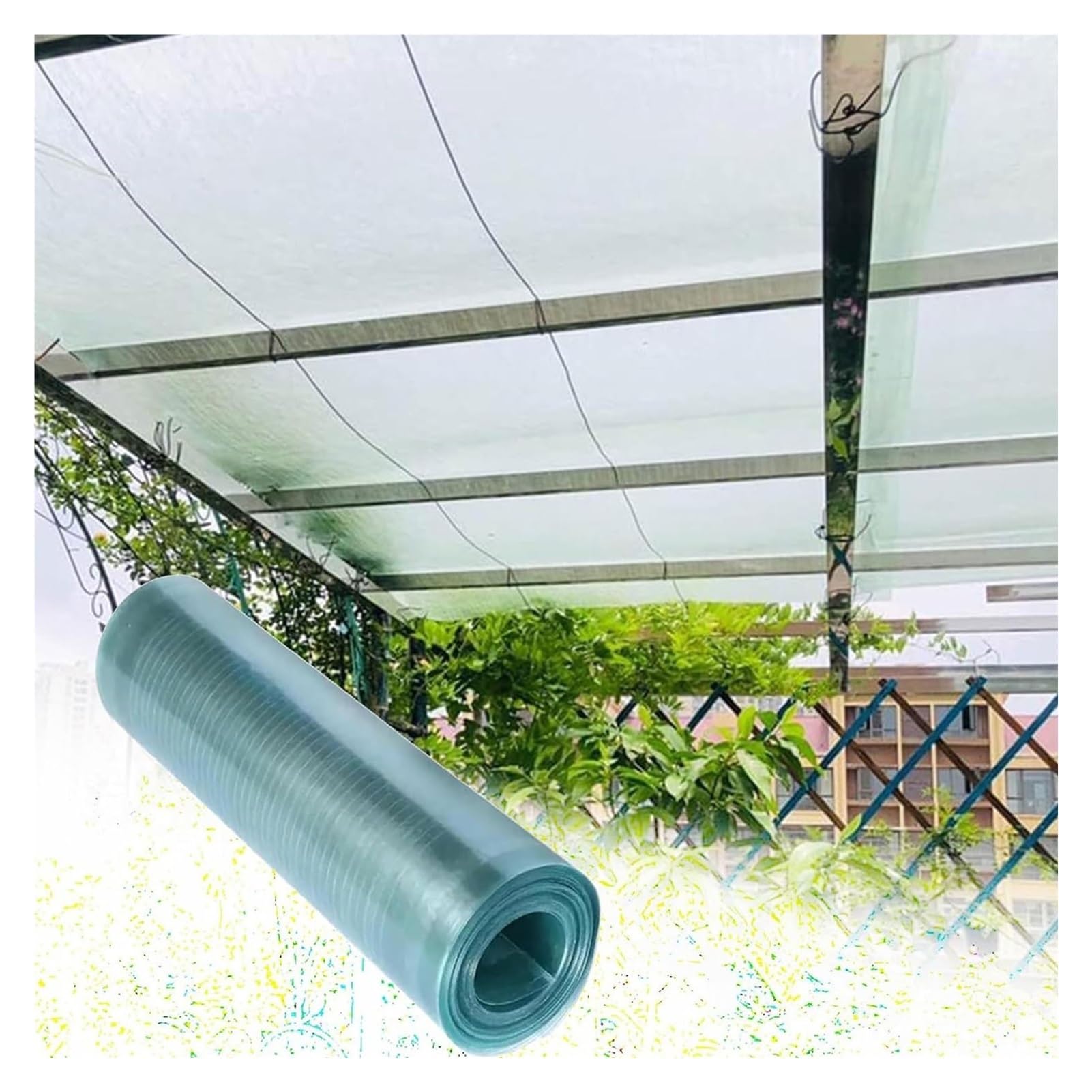 Pérgola de techo de cristal artificial para disfrutar del patio todo el año