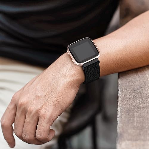 Miniatura 7 de Paquete de 3 correas de nailon compatibles con Fitbit Versa 2, Fitbit Versa, Versa Lite, Versa SE, correas de repuesto deportivas suaves y