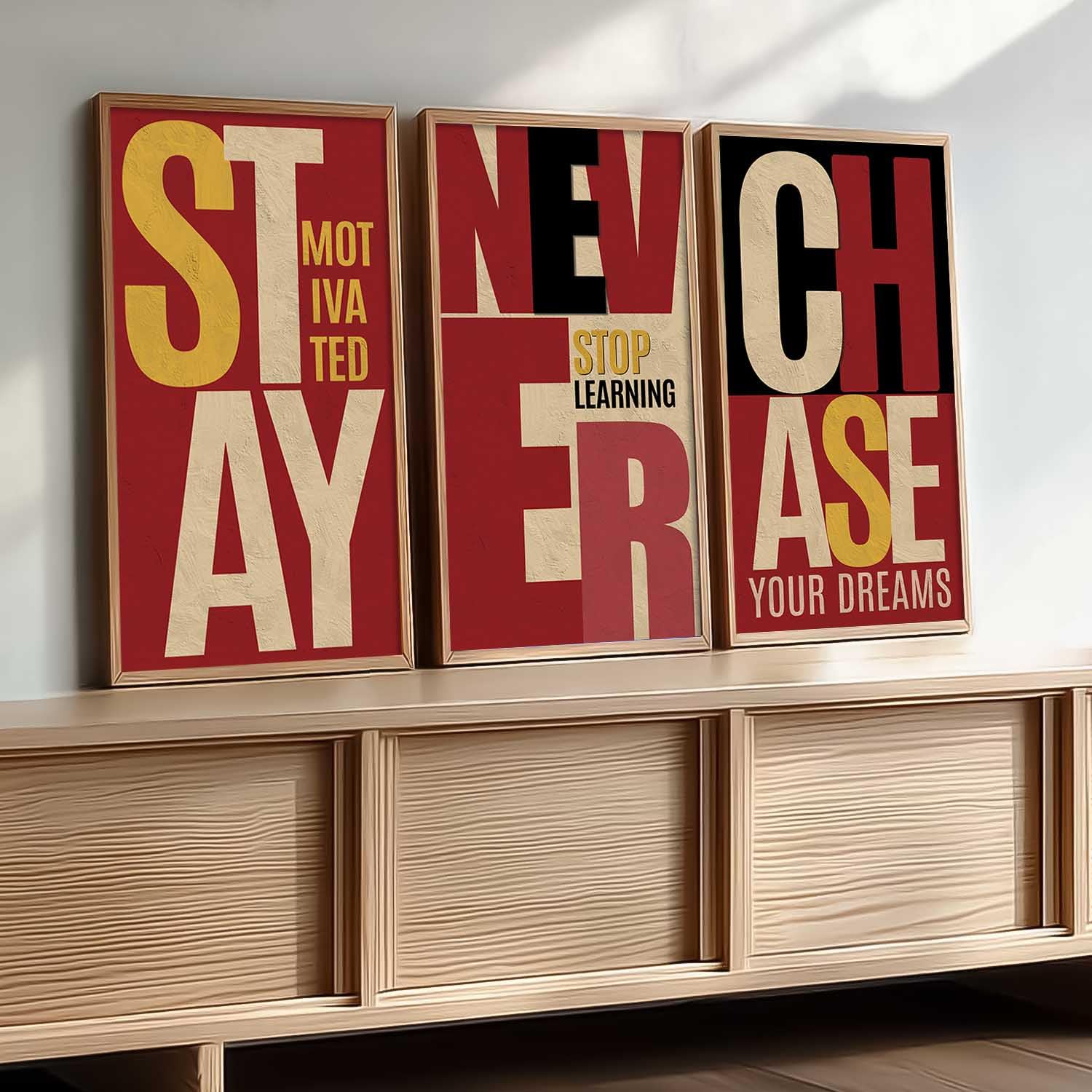 Motivational Wall Art - Set of 3 Framed Prints -5