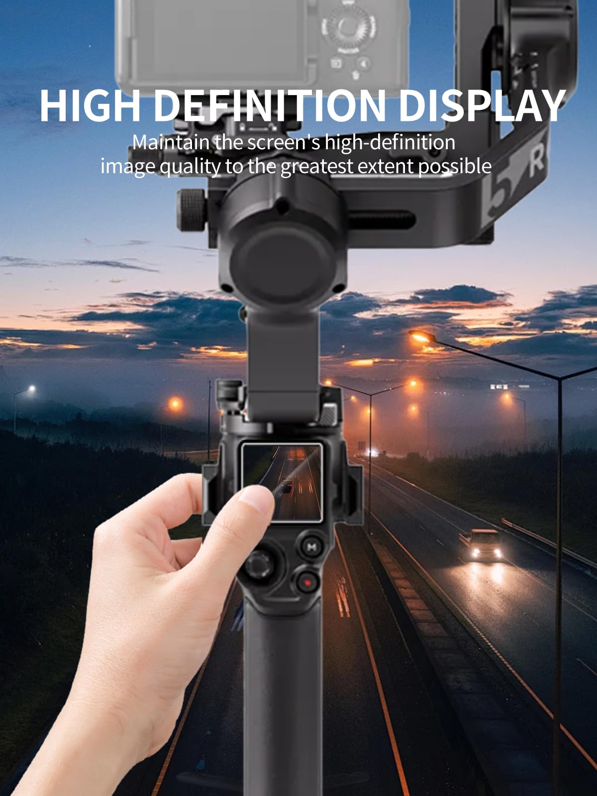 3 pellicole protettive per DJI RS5, 9H, in vetro temperato compatibile con DJI RS5, resistente, antigraffio, senza impronte digitali