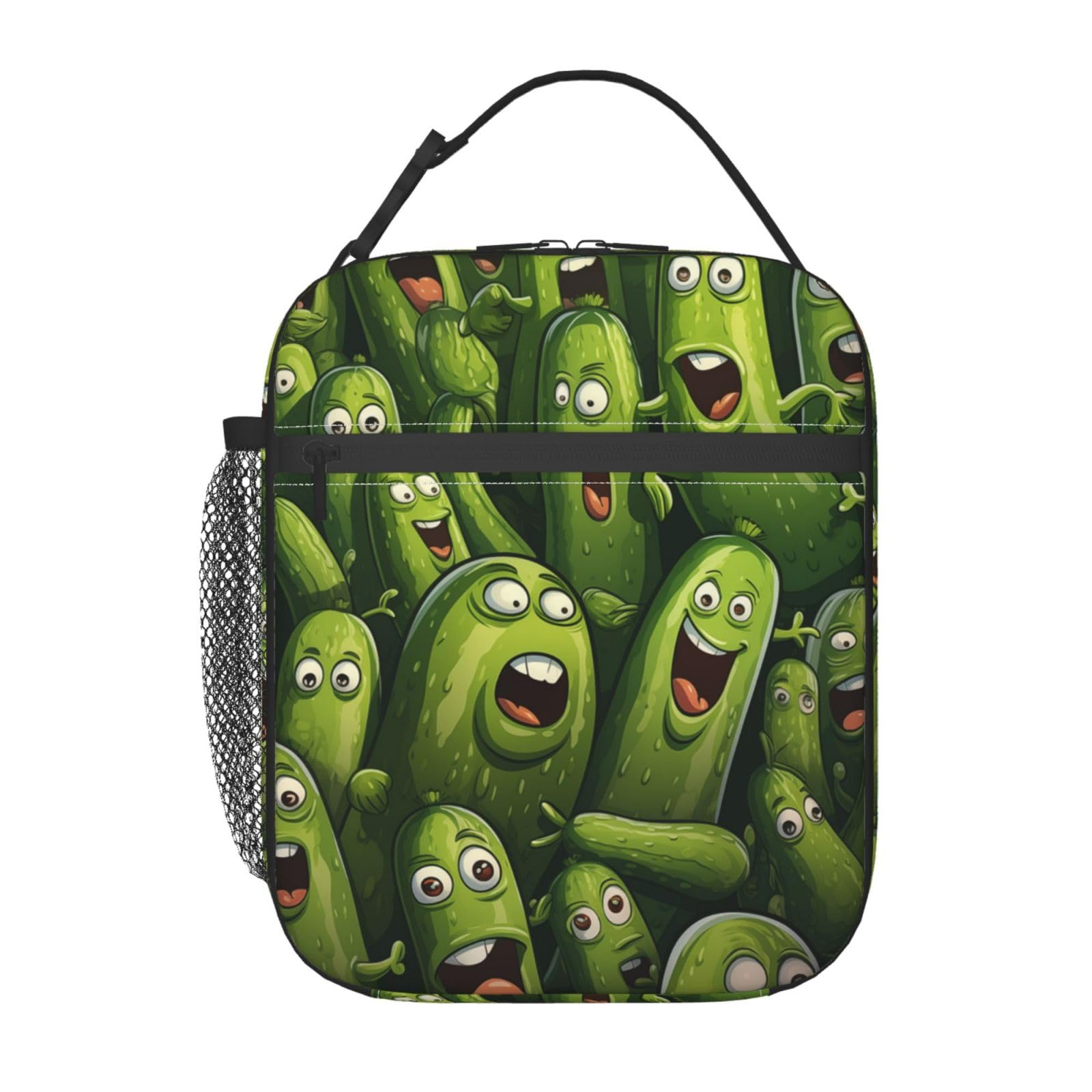 VANZEV Lunch Box for Kids Adults Girls Boys Funny Pickle Lunch Bag Cooler Tote Reusable Insulated Lunch Bag Container Gifts for Office Picnic Travel
