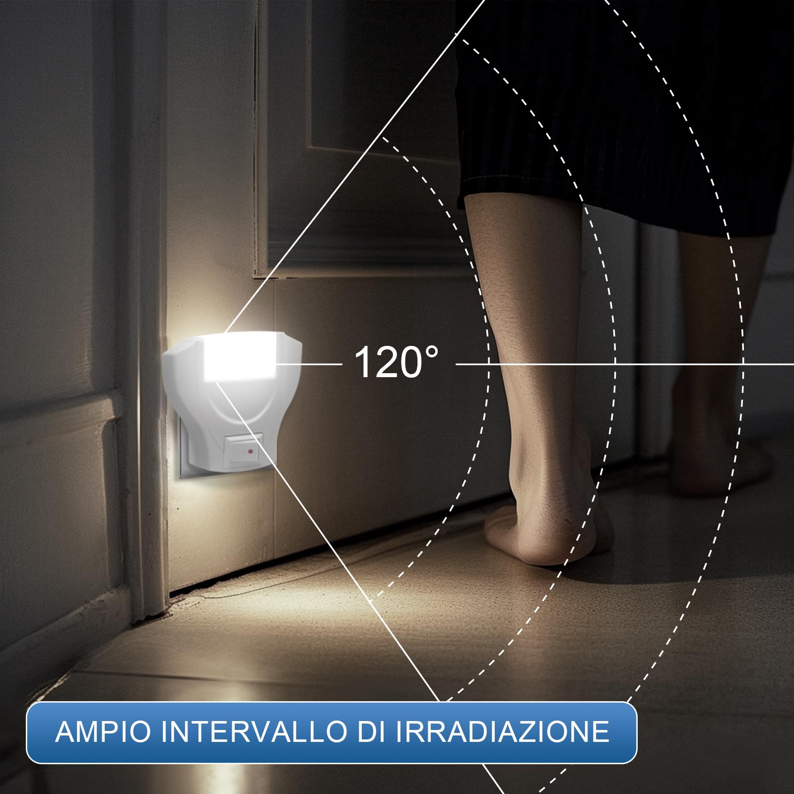 EXTRASTAR Luce Notturna Bambini, 2 Pezzi 6500k Luce Notturna Da Presa, Plug And Play,Sicuro Ed Ecologici,luce Led Lampada Notturna Per Corridoio, Cucina, Scale, Cucina