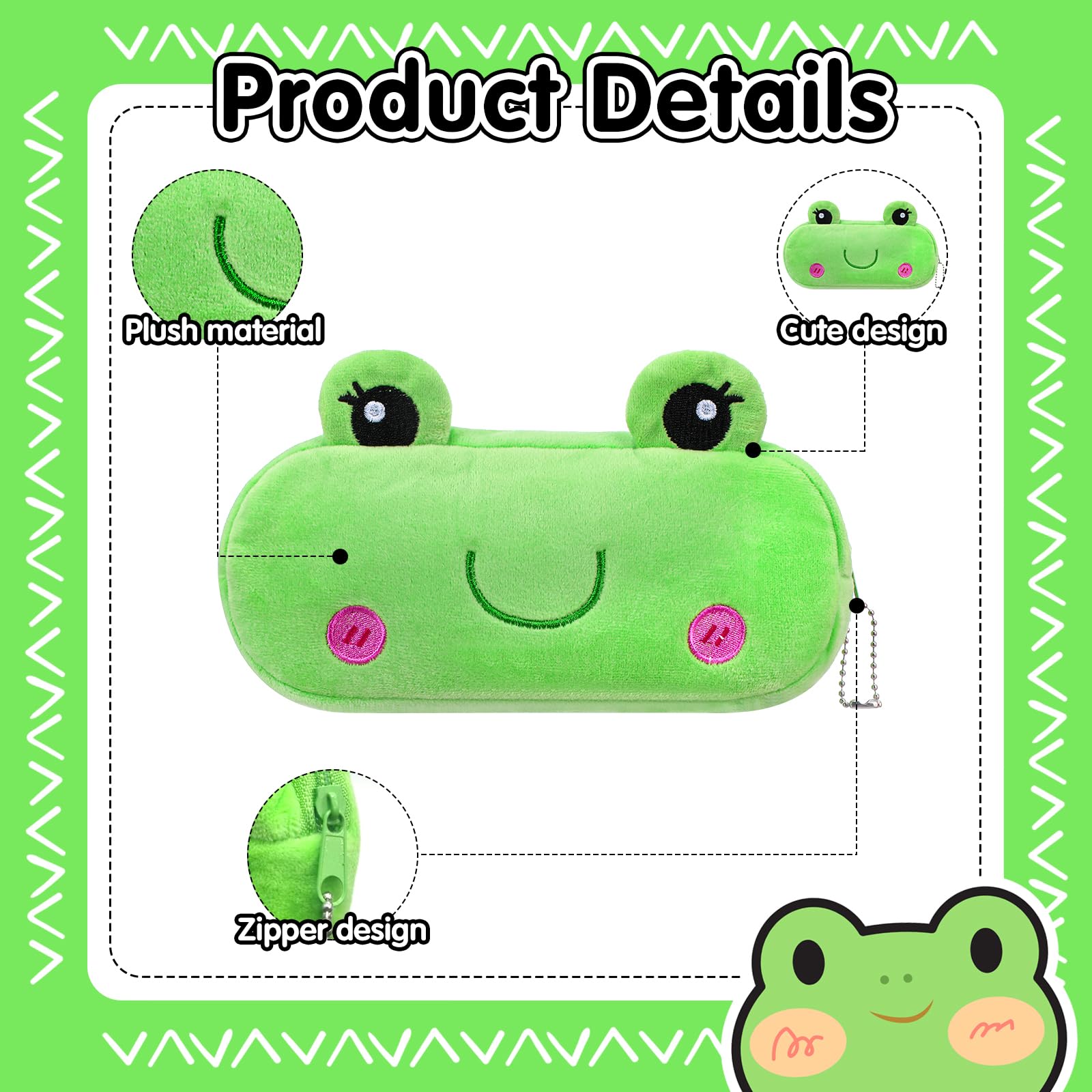8 estuches para lápices de dibujos animados a granel, bonitos estuches con cremallera, cajas de lápices de animales y frutas, bolsa de lápices de felpa japonesa, bolsa de papelería kawaii