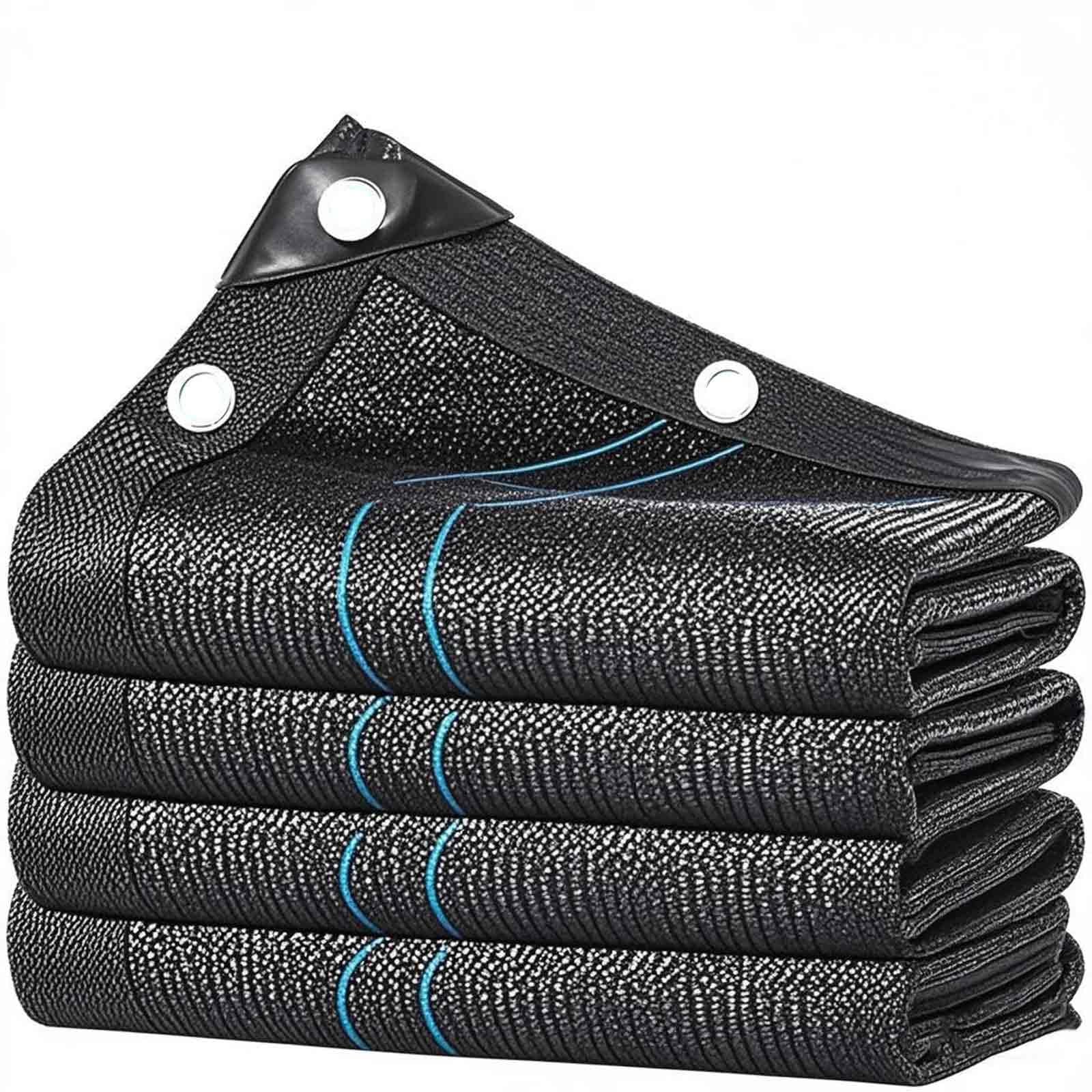 Bâche pare-soleil noire 90% pour jardin et terrasse - Toile tendue anti-chaleur 4x10m