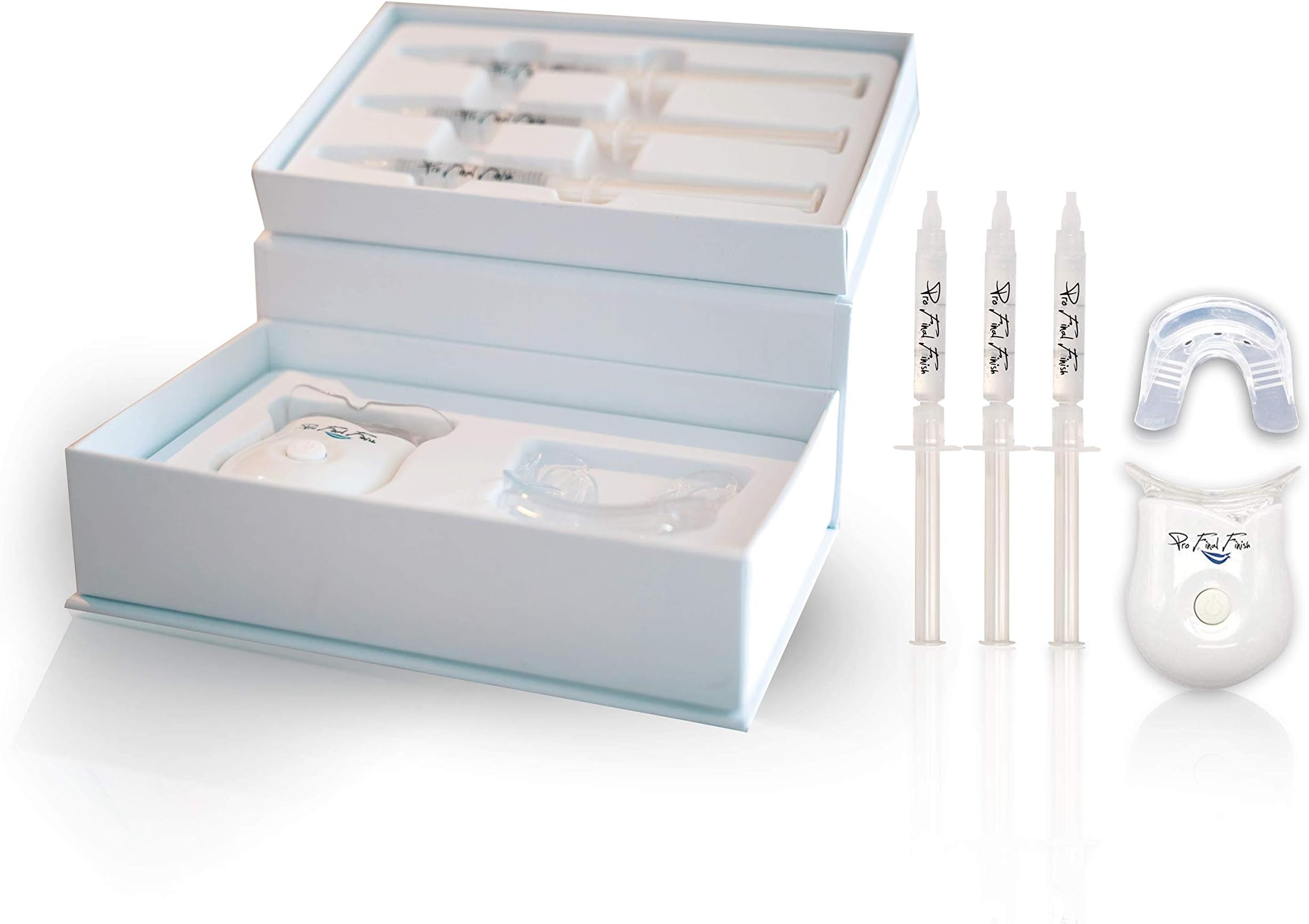 Teeth Whitening Kit, 10 Mins Express Result, Stain Remover, Led Accelerator Light, 18% Carbamide Peroxide 3ml, Non Sensitive, Mouth Tray