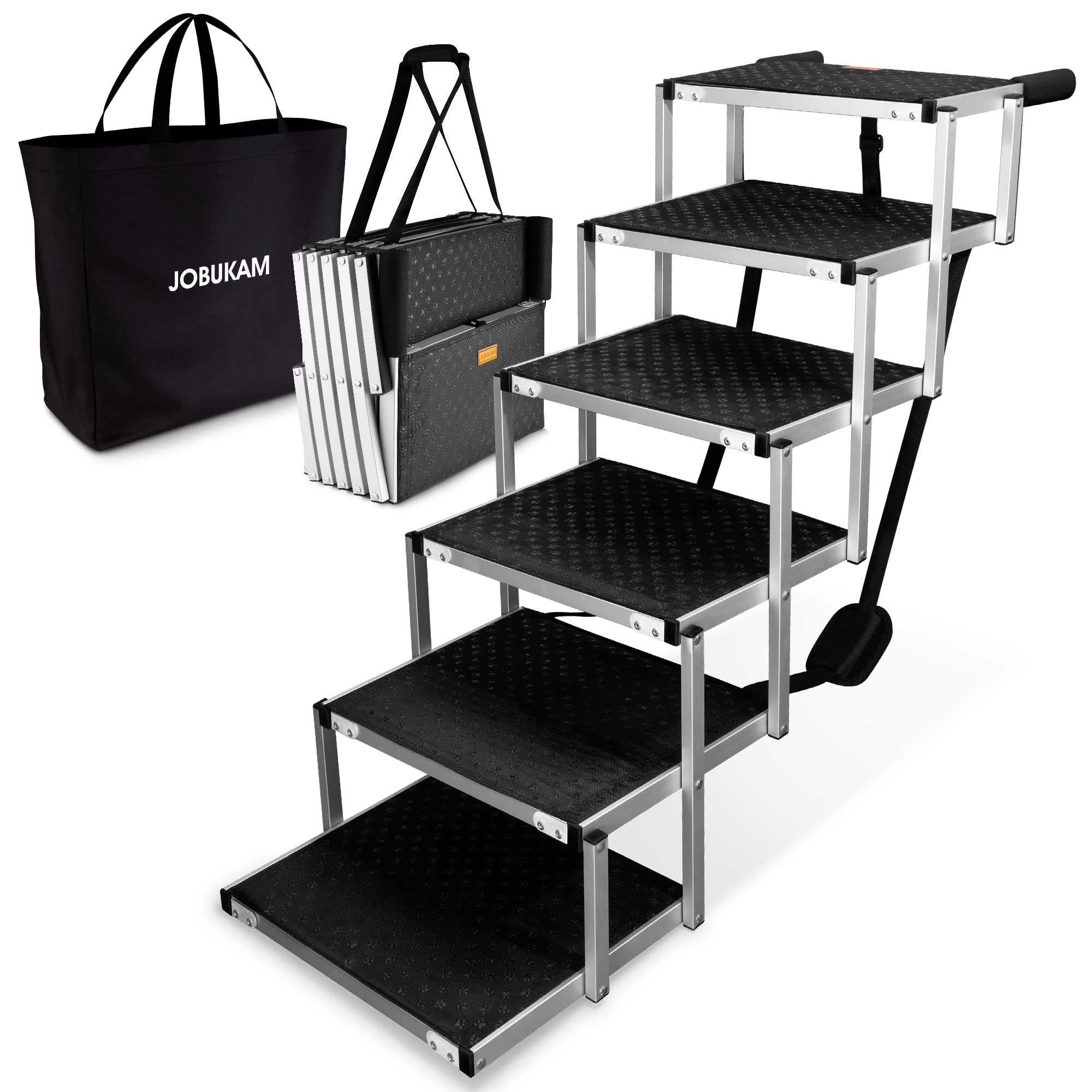 Hundetreppe Auto 80cm - 6-stufige Hundetreppe Große Hunde bis 70kg - Extra Stabile Hunderampe Auto Klappbar - Perfekte Einstiegshilfe Hund Auto - Rampe Hund, Hunderampen, Hundetreppen, Hundeleiter