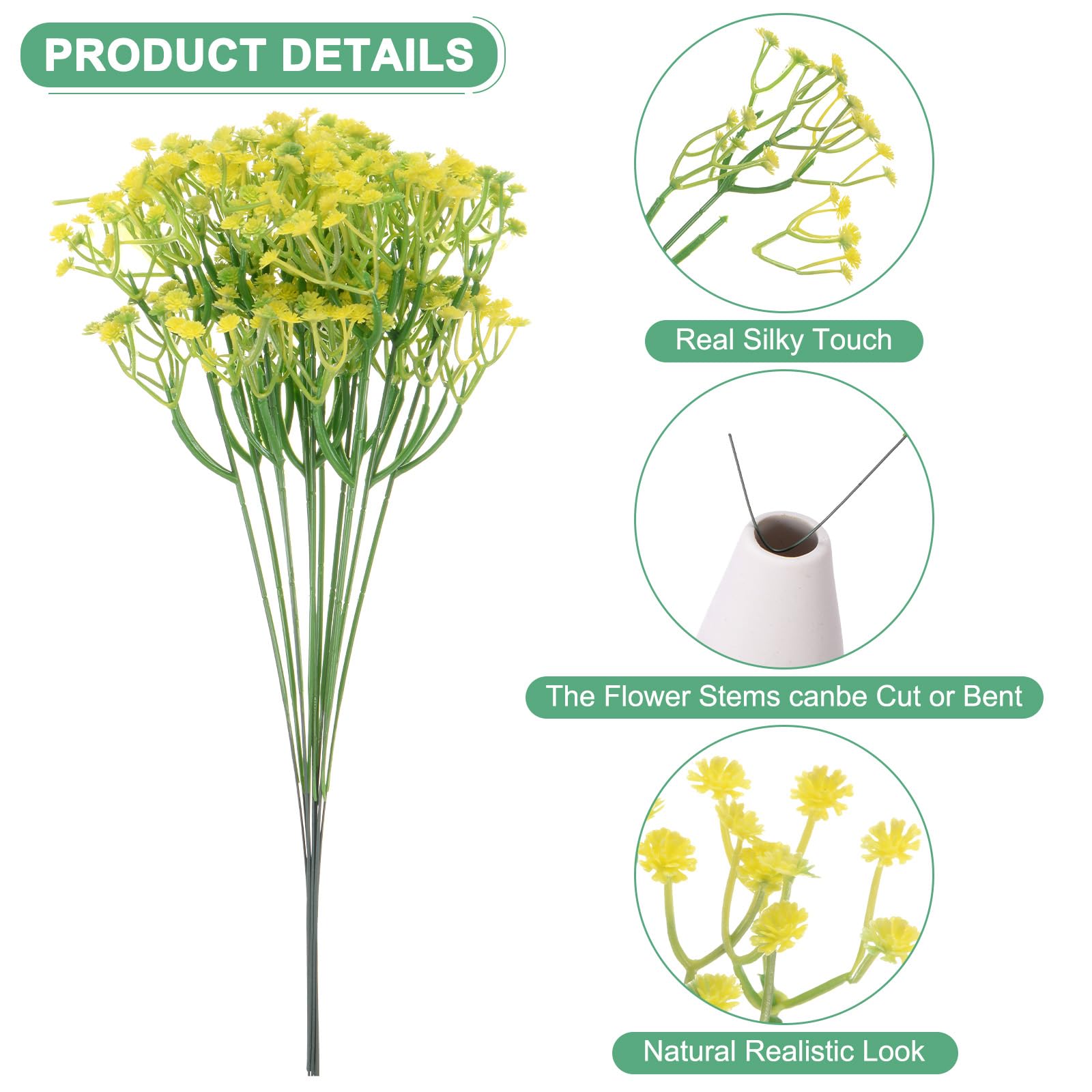 M METERXITY 12-Pack Artificial Baby's Breath - Image 2