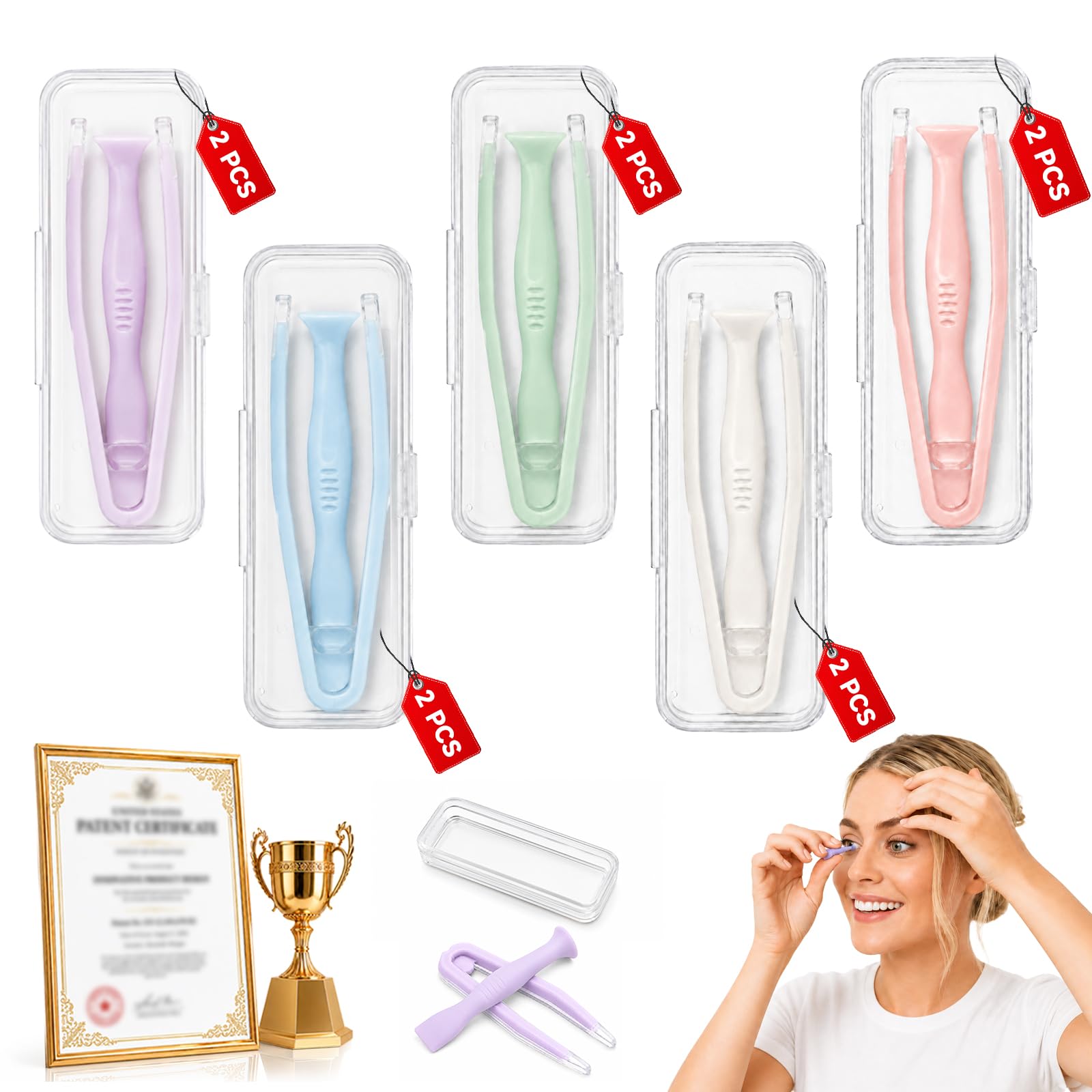 10 Pack Soft Contact Lens Applicator Tools | Easy to Inserter and Remover
