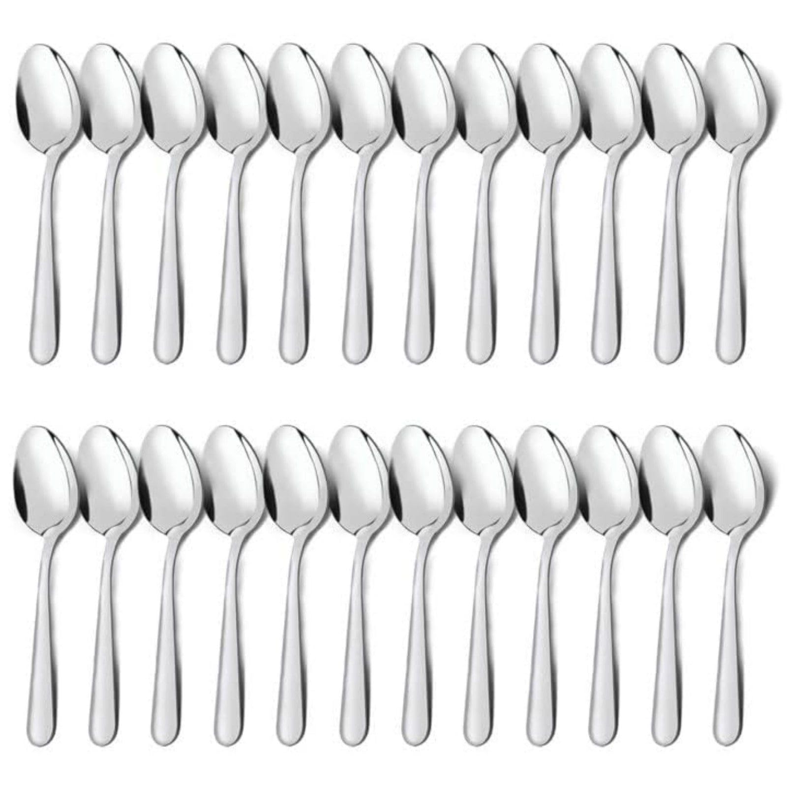 Unokit 24-Piece Tea Spoons Set Silverware - 6.7 inch Stainless Steel Spoon, Dessert, Table, Silverware Spoons Only for Home, Kitchen or Restaurant - Mirror Polished, Dishwasher Safe