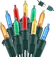 Vista 12 de Brizled - Luces para árbol de Navidad que cambian de color, 100 luces LED de 33 pies, conectables, 12 modos, color blanco cálido y multicolor