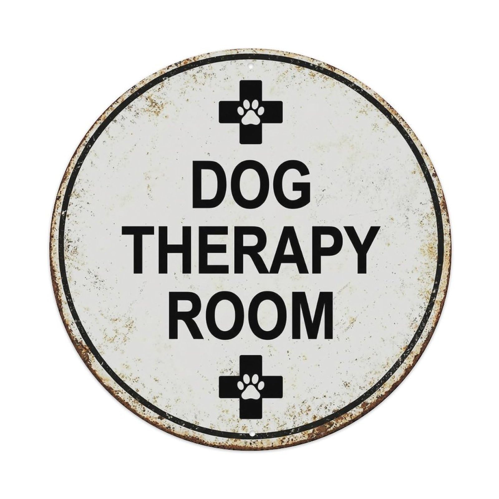 Vintage Dog Therapy Room Decor Metal Tin Sign