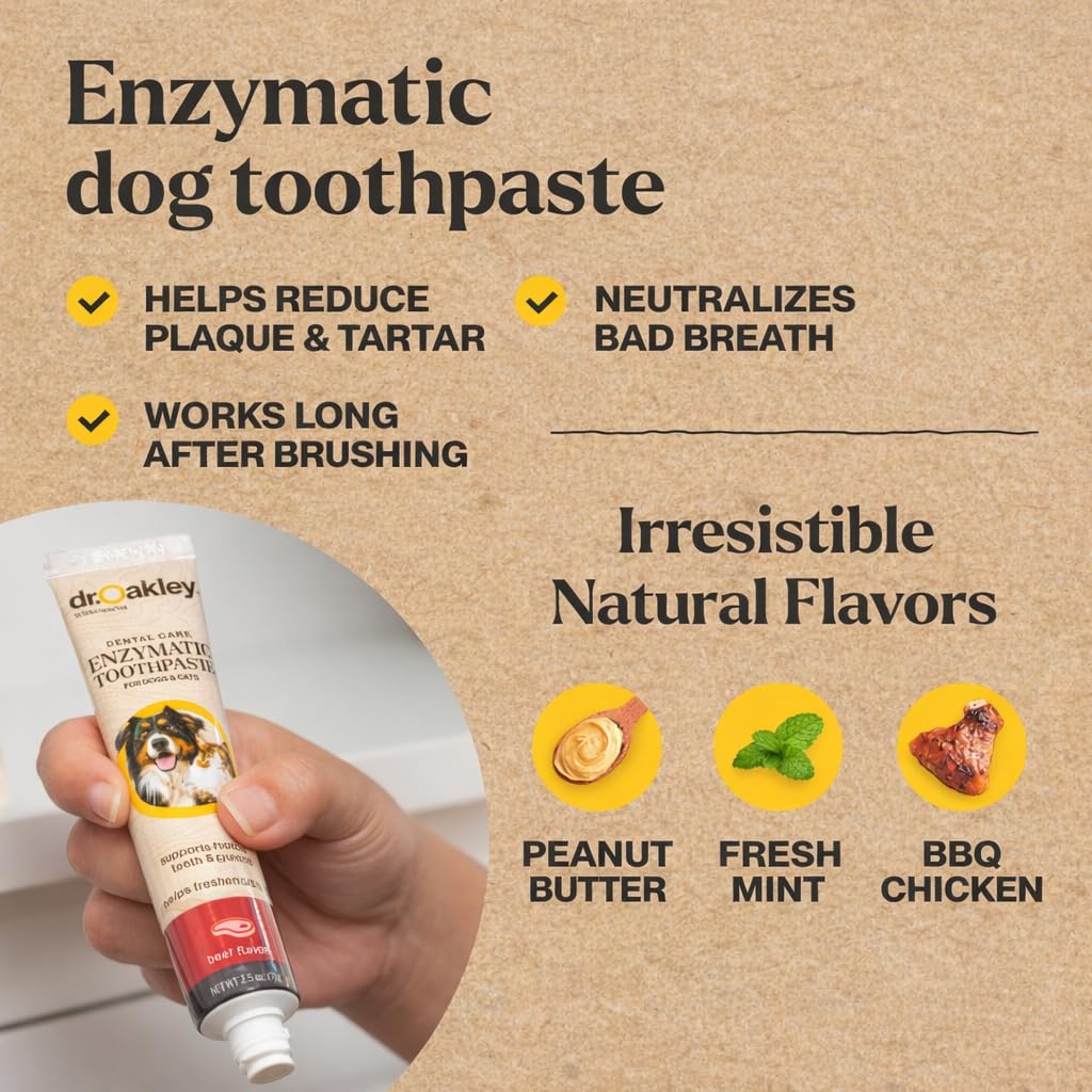 Dog Toothpaste and Toothbrush Vet-Grade Enzymatic Minty Fresh Flavor All Natural Total Dental Care Kit for Small Medium or Large Breeds and Cats - image 2