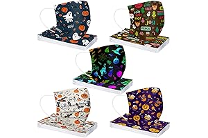 50 Disposable Halloween Face Masks with Spooky Designs