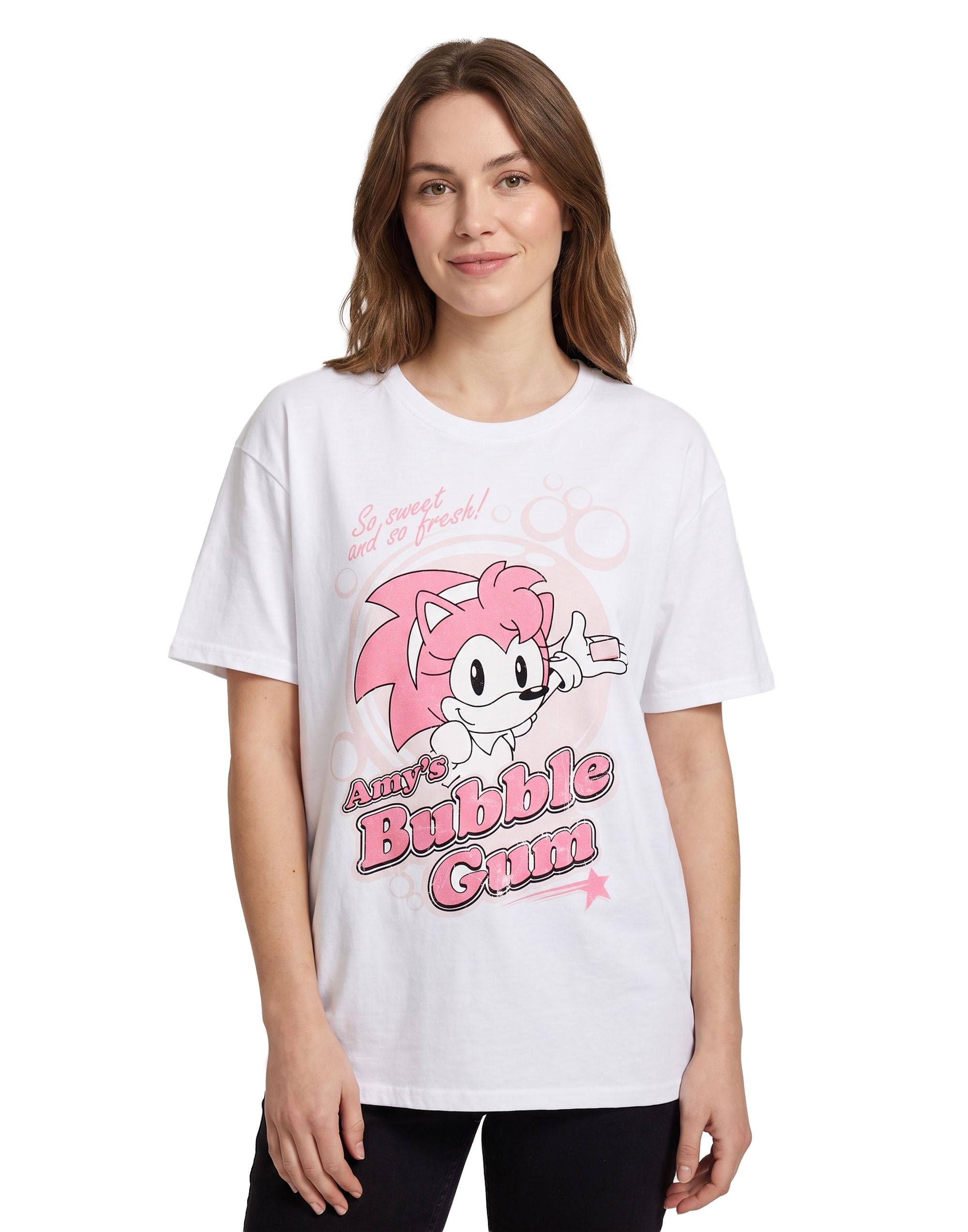 Sonic The Hedgehog (Xx-Large) Short Sleeved T-Shirt (Womens White)