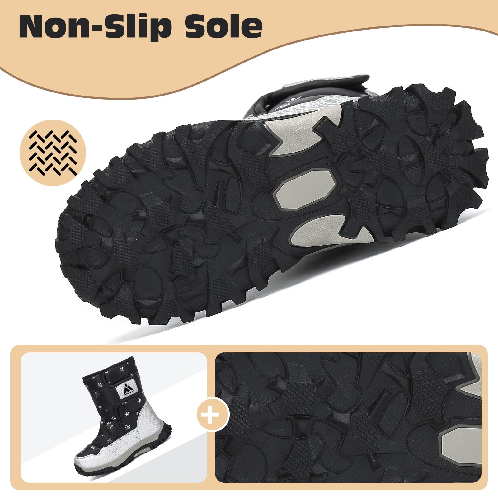 Mishansha Stivali Neve Bambini Stivaletti Ragazze Doposci Scarponcini Imbottiti di Pelo Scarpe Invernali Comodi Caldi e Antiscivolo