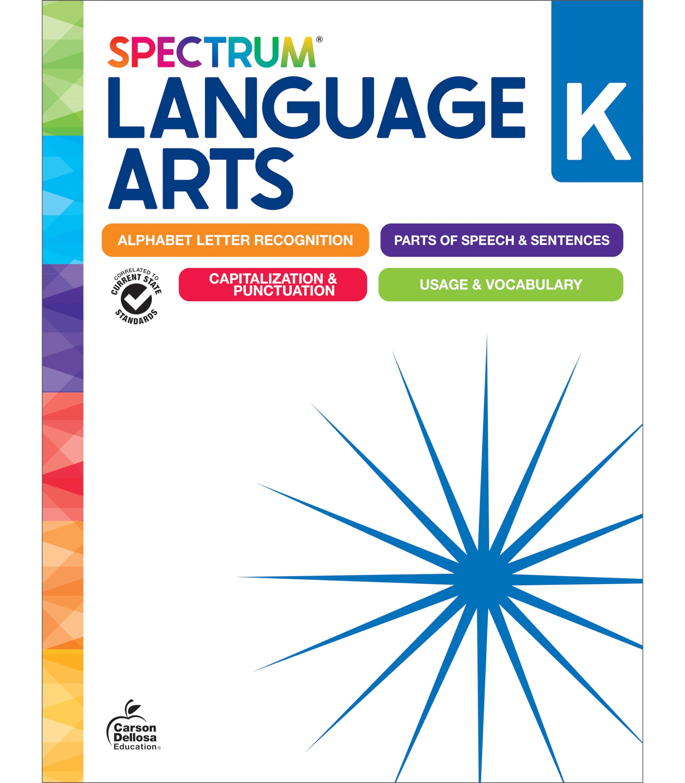 Spectrum Language Arts Kindergarten Workbooks, Activity Book for Kids Ages 5-6 Covering Alphabet, Grammar, Parts of Speech, Vocabulary, Sentences, and More, ELA Classroom or Homeschool Curriculum