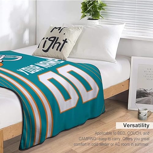 Miniatura 9 de Mantas de fútbol personalizadas de forro polar, regalos con número de nombre para fanáticos del fútbol