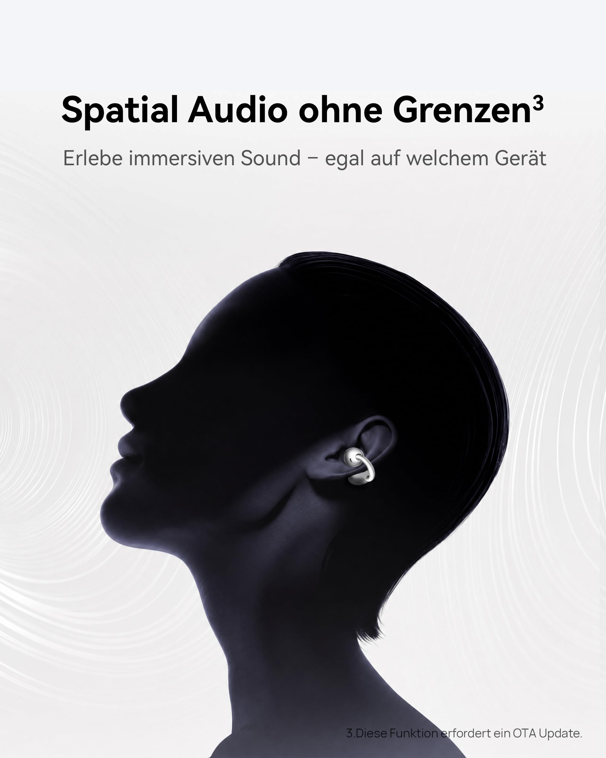 HUAWEI FreeClip 2 S Kabellose Kopfhörer, ganztägiger Komfort, 5,1 g, Silber | Adaptive Open-Ear-Technologie, Smart Control, Metallisch glänzendes Ladecase, IP 57, Kristallklare Anrufe, für iOS & Android