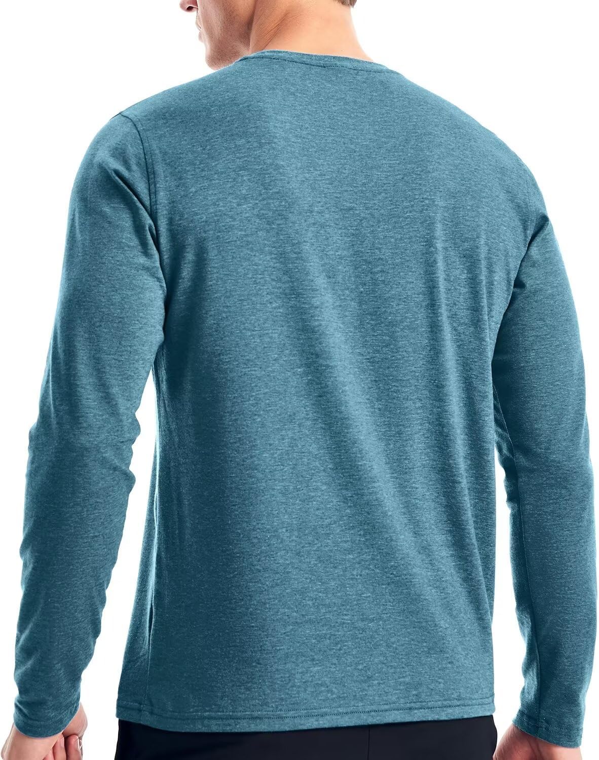 Zengjo Mens Henley Shirts Long Sleeve Casual 3 Button T-Shirts Cotton Blended Tee - Image 4